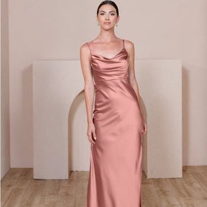 Revelry Skye Satin Dress, Desert Rose, Size 6 Long